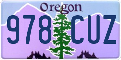 OR license plate 978CUZ