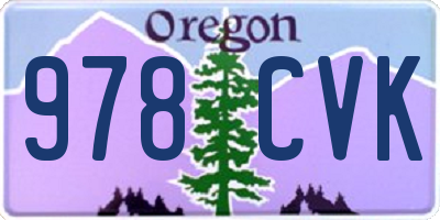 OR license plate 978CVK