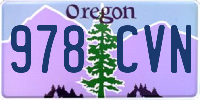 OR license plate 978CVN