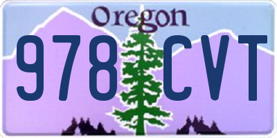OR license plate 978CVT