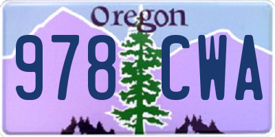 OR license plate 978CWA