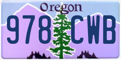 OR license plate 978CWB