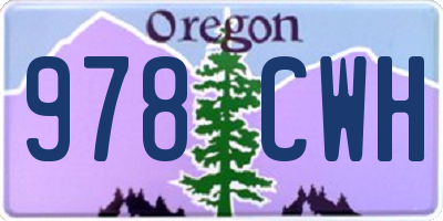 OR license plate 978CWH
