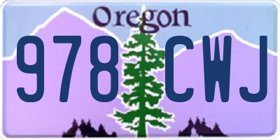 OR license plate 978CWJ