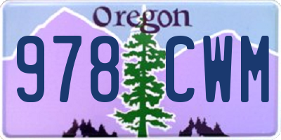 OR license plate 978CWM