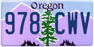 OR license plate 978CWV