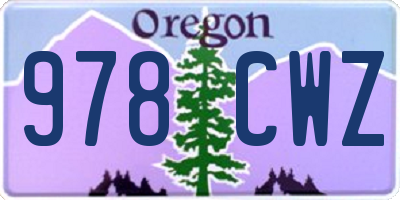 OR license plate 978CWZ