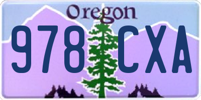 OR license plate 978CXA