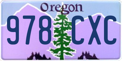 OR license plate 978CXC