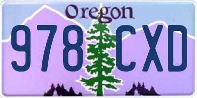 OR license plate 978CXD
