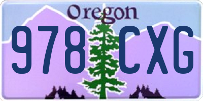 OR license plate 978CXG