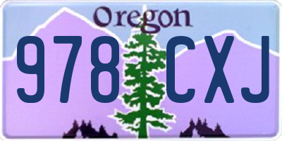 OR license plate 978CXJ