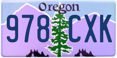 OR license plate 978CXK