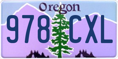 OR license plate 978CXL