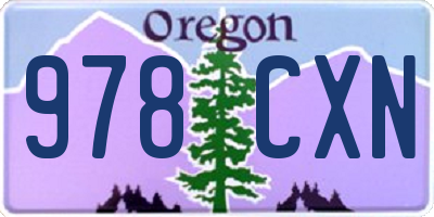 OR license plate 978CXN
