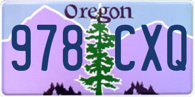 OR license plate 978CXQ