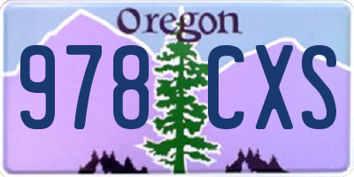 OR license plate 978CXS