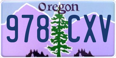 OR license plate 978CXV