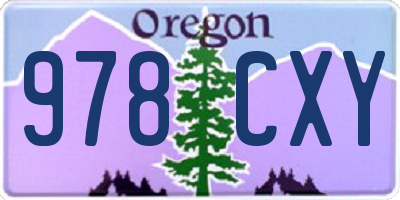 OR license plate 978CXY
