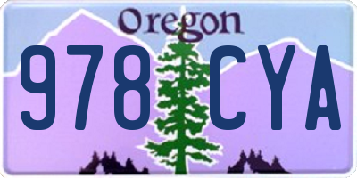 OR license plate 978CYA