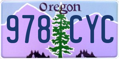 OR license plate 978CYC