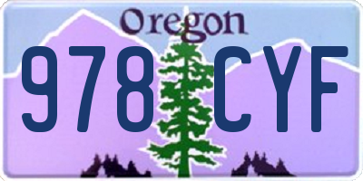 OR license plate 978CYF