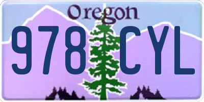 OR license plate 978CYL