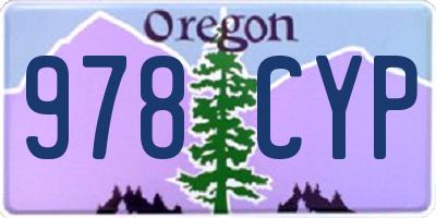 OR license plate 978CYP