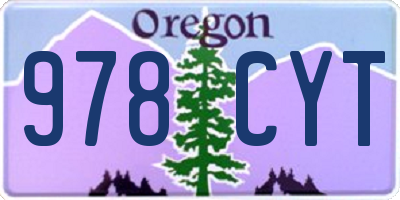 OR license plate 978CYT