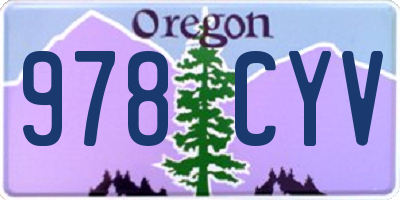 OR license plate 978CYV