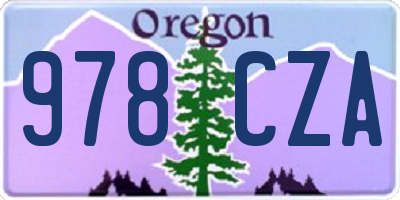 OR license plate 978CZA