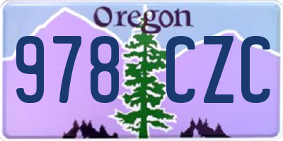 OR license plate 978CZC
