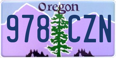 OR license plate 978CZN