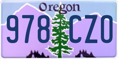OR license plate 978CZO