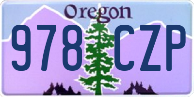 OR license plate 978CZP