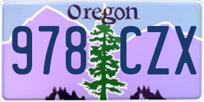 OR license plate 978CZX