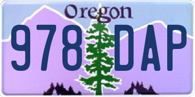 OR license plate 978DAP