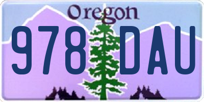OR license plate 978DAU