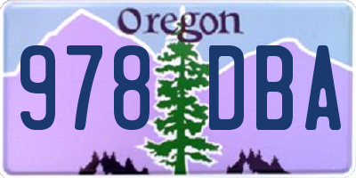 OR license plate 978DBA