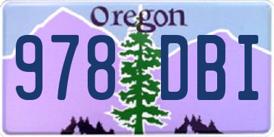 OR license plate 978DBI