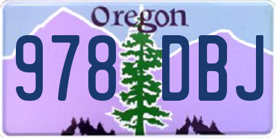 OR license plate 978DBJ