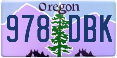 OR license plate 978DBK