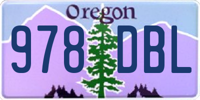 OR license plate 978DBL