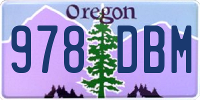 OR license plate 978DBM