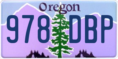 OR license plate 978DBP