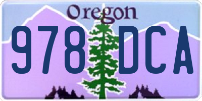 OR license plate 978DCA