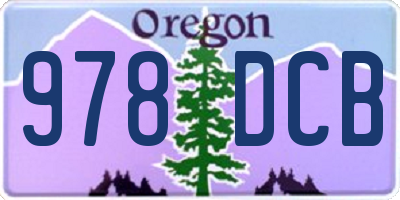 OR license plate 978DCB