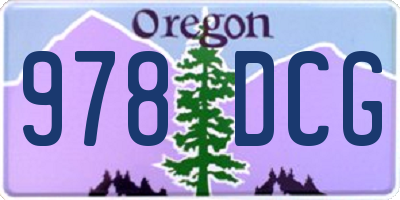 OR license plate 978DCG