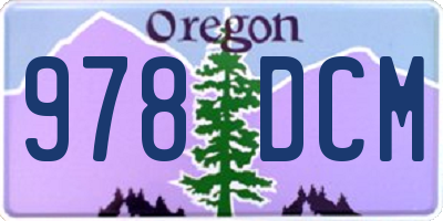 OR license plate 978DCM