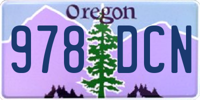OR license plate 978DCN